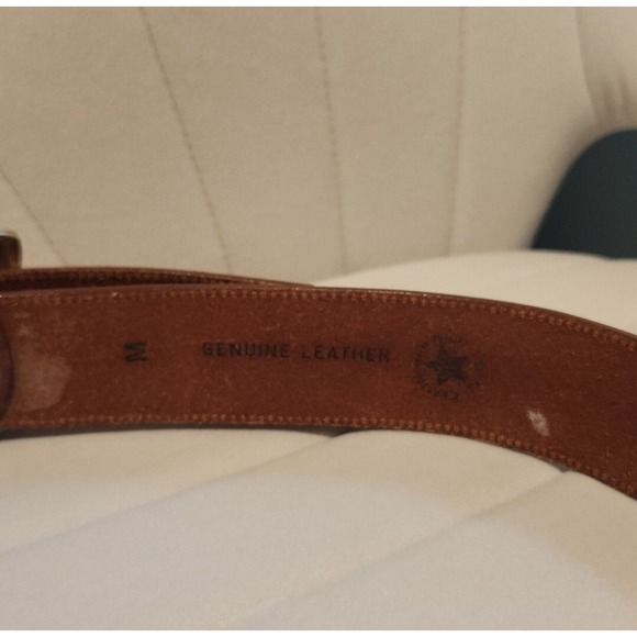Vtg Express Gold Buckle and Tip‎ Leather Belt Western Coastal Cowgirl Festival M main image 7